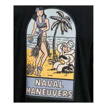 Naval Back Print T-Shirt - black