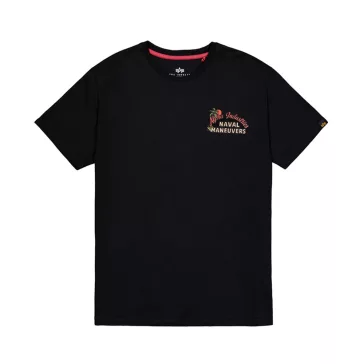Naval Back Print T-Shirt - black