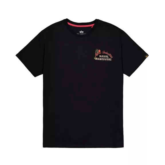 Naval Back Print T-Shirt - black