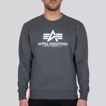 Basic Sweater - charcoal heather/white