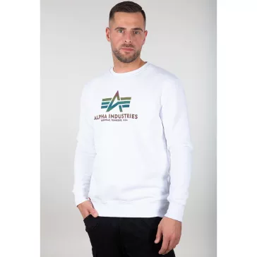 Basic Sweater Rainbow Reflective Print - white