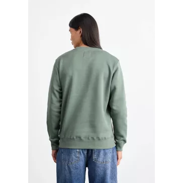 Basic Sweater Rainbow Reflective Print - vintage green