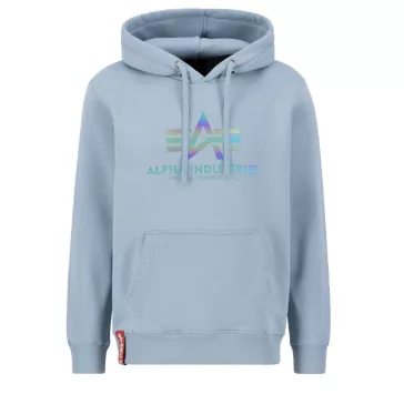 Basic Hoody Rainbow Reflective Print - greyblue