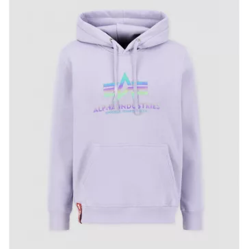 Basic Hoody Rainbow Reflective Print - pale violet