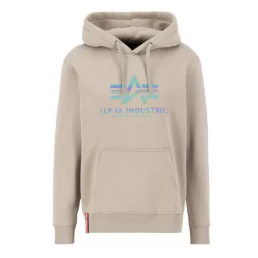 Basic Hoody Rainbow Reflective Print - vintage sand