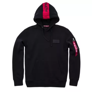 Red Stripe Hoody - black
