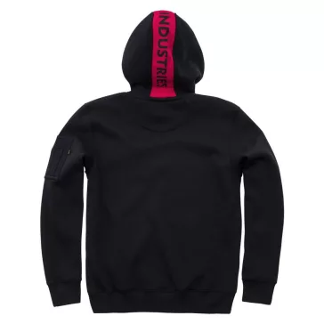 Red Stripe Hoody - black