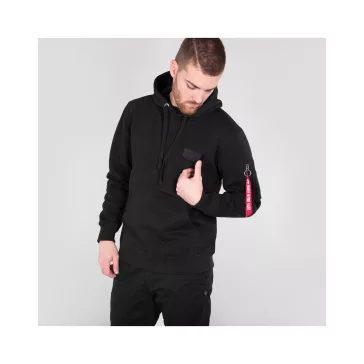 Red Stripe Hoody - black