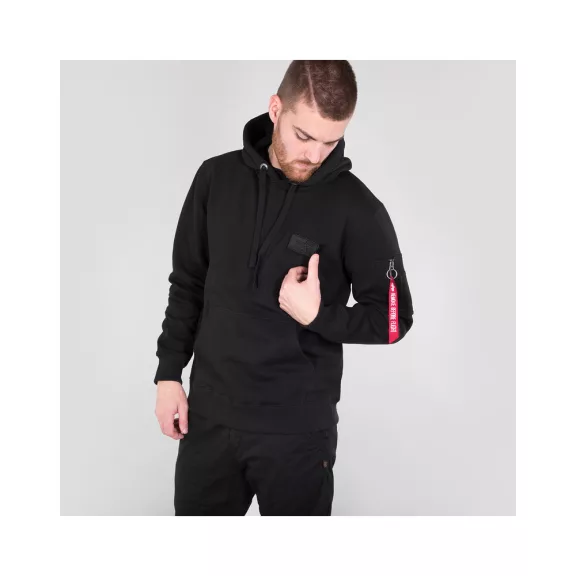 Red Stripe Hoody - black