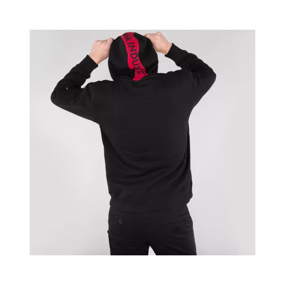 Red Stripe Hoody - black