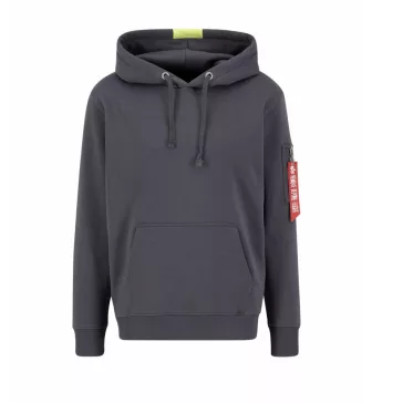 Red Stripe Hoody - vintage grey