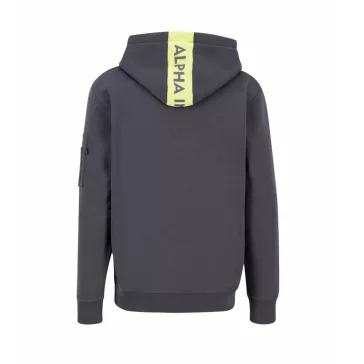 Red Stripe Hoody - vintage grey