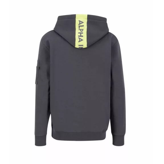 Red Stripe Hoody - vintage grey