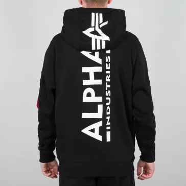 Back Print Hoody - black