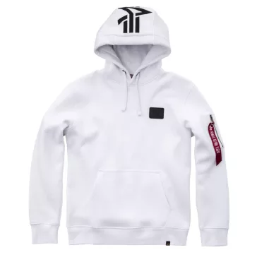 Back Print Hoody - white