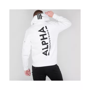 Back Print Hoody - white