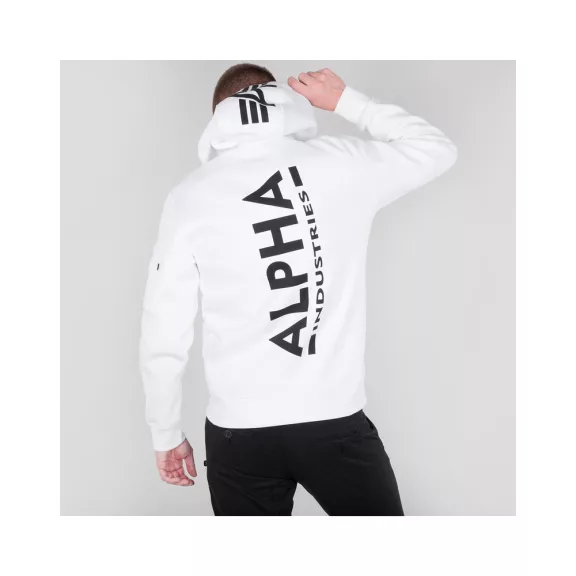 Back Print Hoody - white