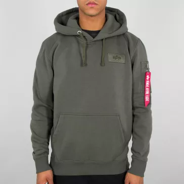 Back Print Hoody - dark olive
