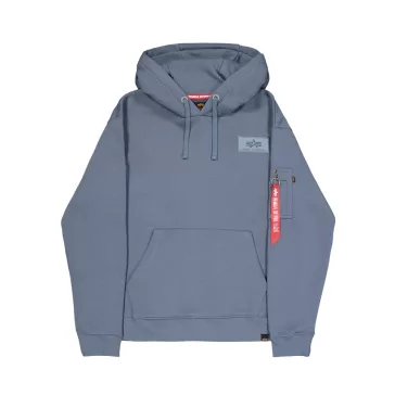 Back Print Hoodie - denim blue