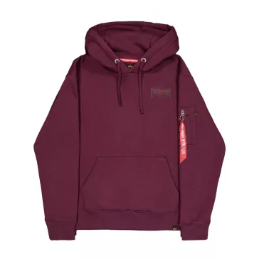 Back Print Hoodie - dark cherry
