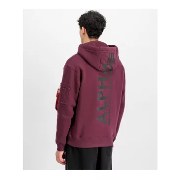 Back Print Hoodie - dark cherry