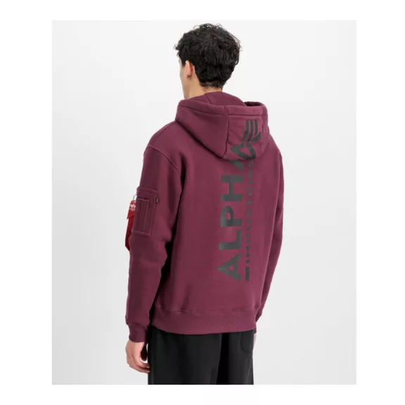 Back Print Hoodie - dark cherry