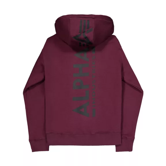 Back Print Hoodie - dark cherry