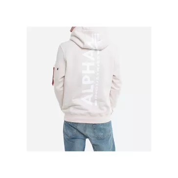 Back Print Hoody - jet stream white/white