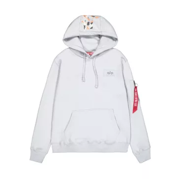 Back Print Hoodie - pastel grey