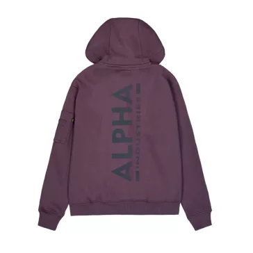 Back Print Hoodie Rainbow Refl.Print - plum