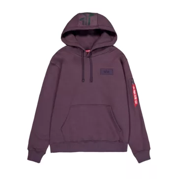 Back Print Hoodie Rainbow Refl.Print - plum