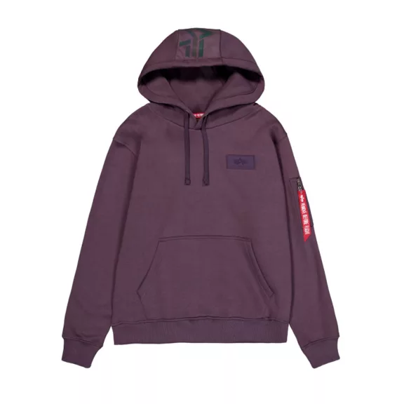 Back Print Hoodie Rainbow Refl.Print - plum