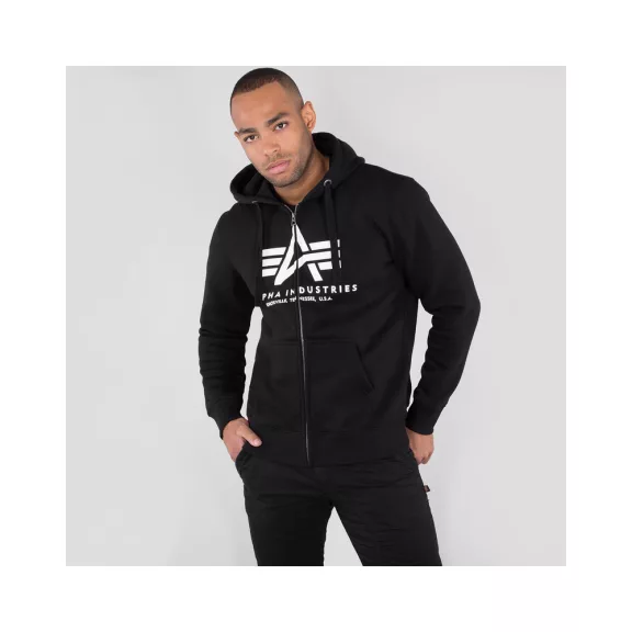 Basic Zip Hoody - black