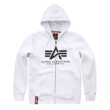 Basic Zip Hoody - white