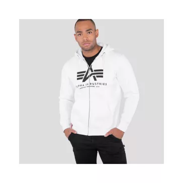 Basic Zip Hoody - white