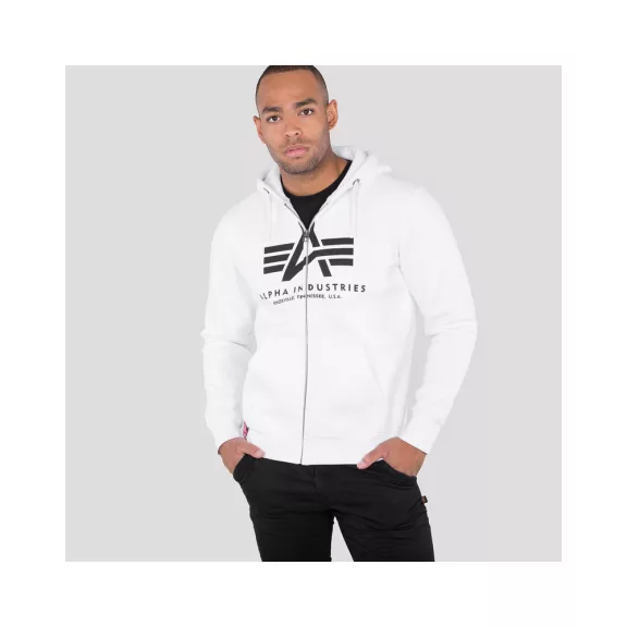 Basic Zip Hoody - white