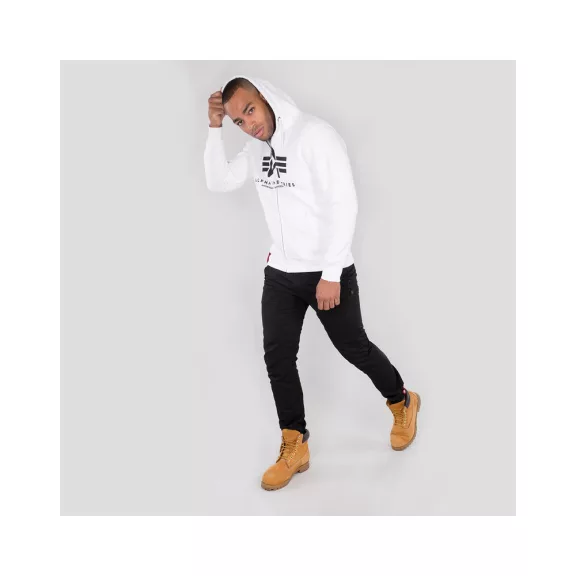 Basic Zip Hoody - white