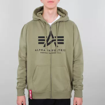 Basic Zip Hoody - olive