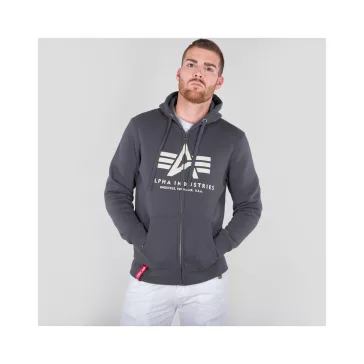 Basic Zip Hoody - greyblack