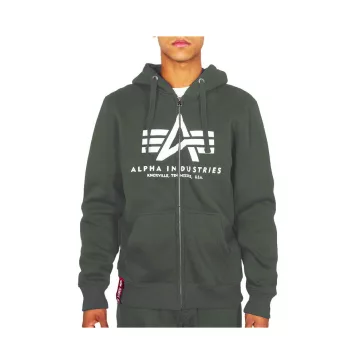 Basic Zip Hoody - dark olive