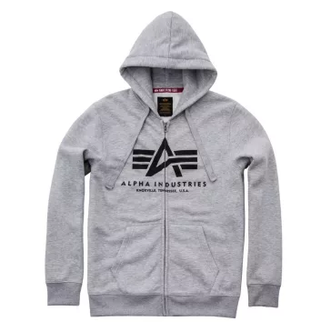 Basic Zip Hoody - greyheather
