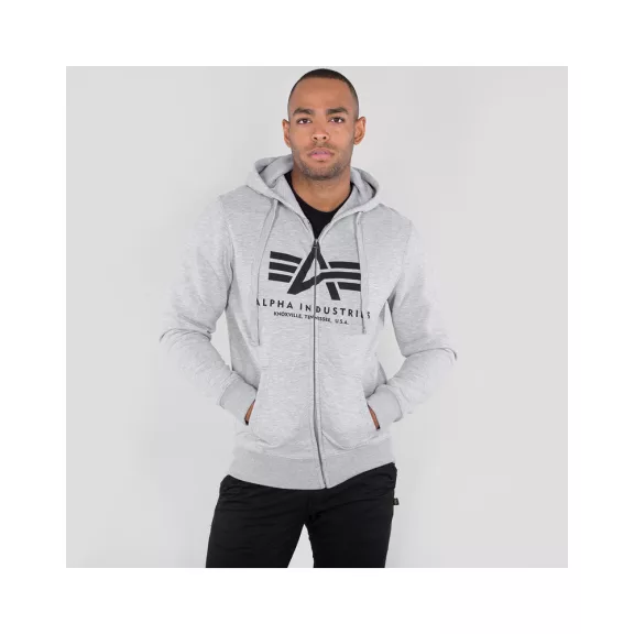 Basic Zip Hoody - greyheather