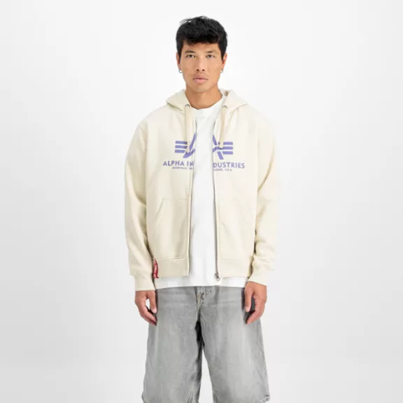 Basic Zip Hoodie - vintage white