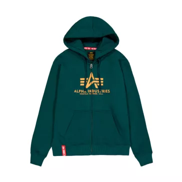 Basic Zip Hoody - force green