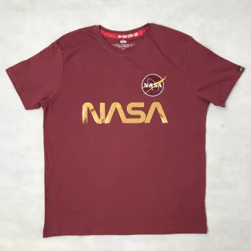 NASA Reflective T - burgundy/shiny gold