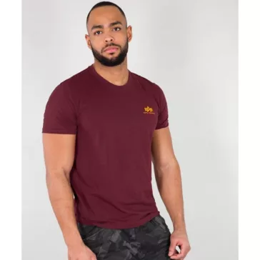 Basic T Small Logo - burgundy