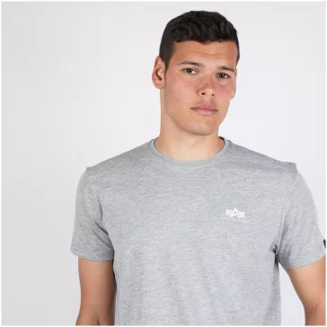 Basic T Small Logo - greyheather/white