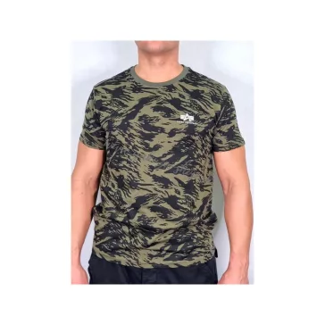 Basic T Small Logo Camo - brushstroke green