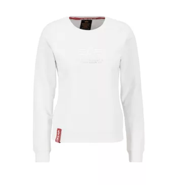 New Basic Sweater Woman Foil Print - white/metal silver