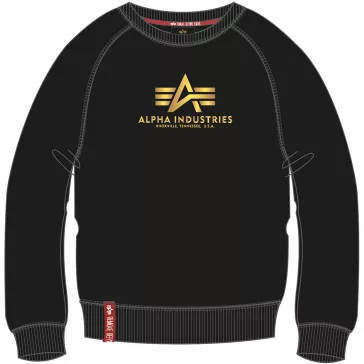 New Basic Sweater Woman Foil Print - black/yellow gold